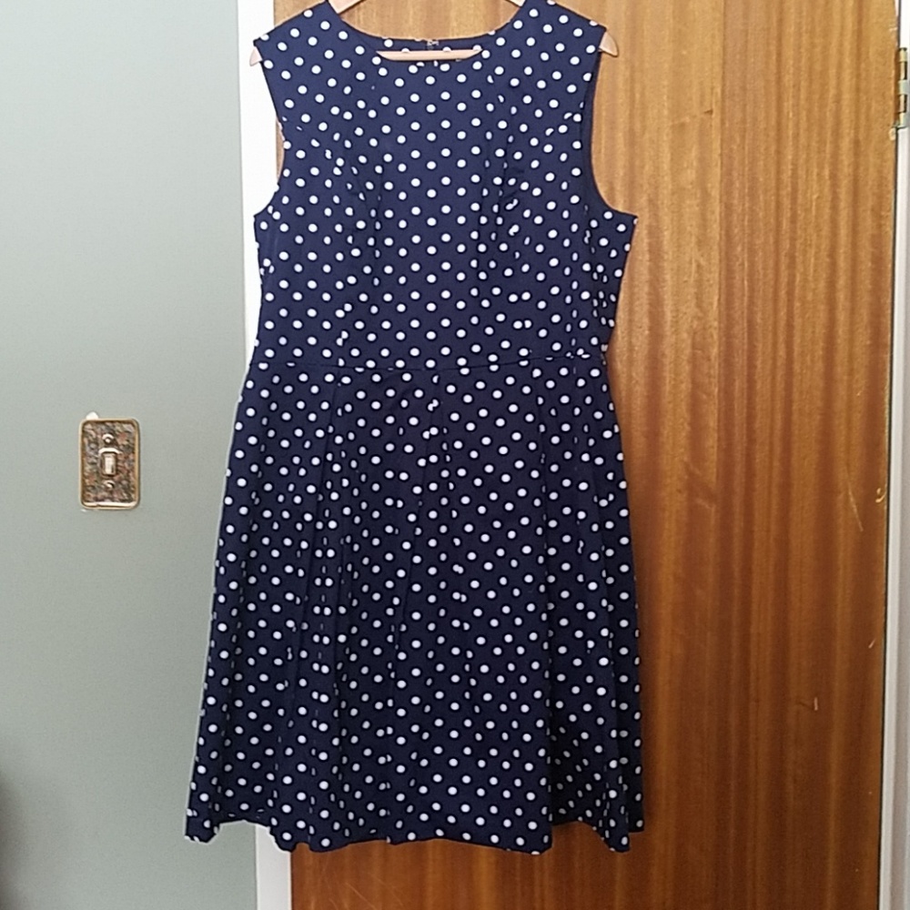 Navy blue polka dot dress